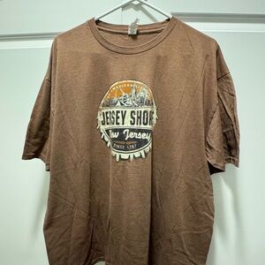 Vintage Jersey Shore New Jersey Brown T-Shirt - small bleach stain see pics